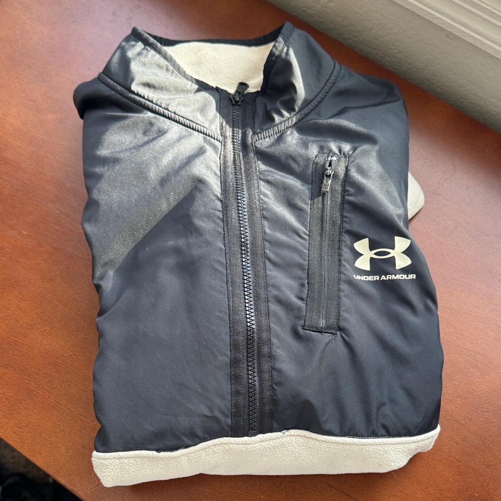 Under Armour Black and Cream Zip-Up Jacket